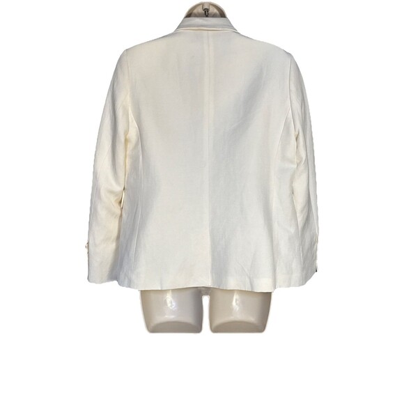 Nili Lotan Size 6 Henry Ivory Double-Breasted Jacket Linen Silk $950 - Picture 7 of 15